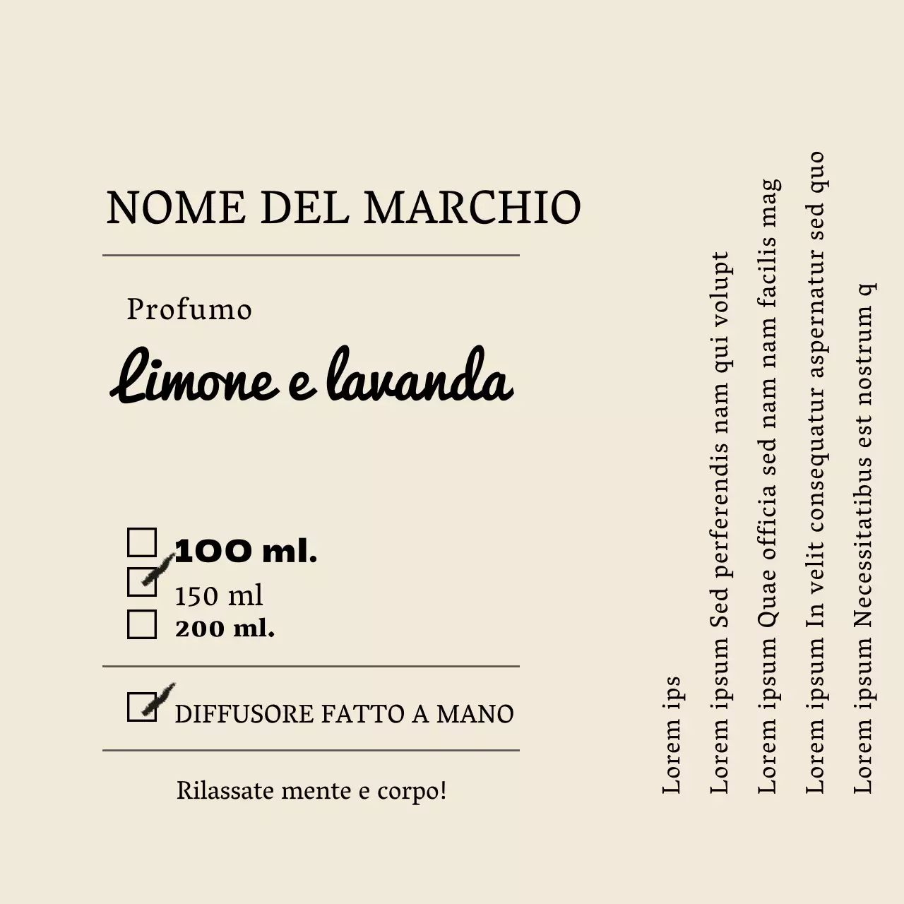 Etichette per diffusori