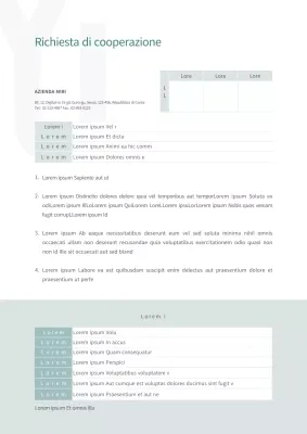 Una richiesta di collaborazione pulita e priva di fronzoli, nei toni del verde rilassante.