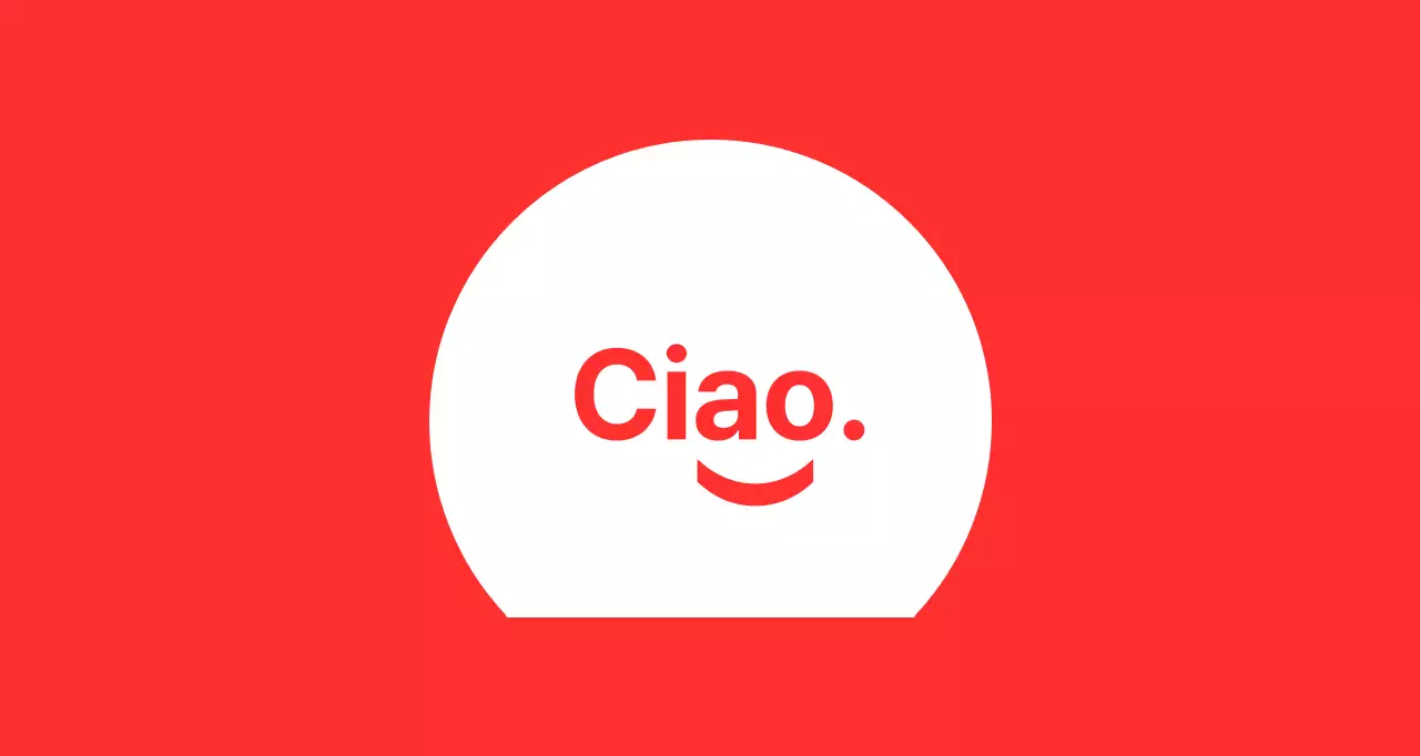 Ciao smiley sfondo rosso baldt