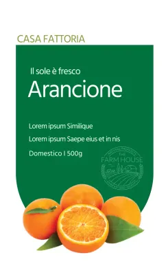 Etichetta arancione per i prodotti