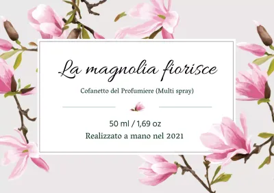 Etichetta di profumo vintage con illustrazione grigia