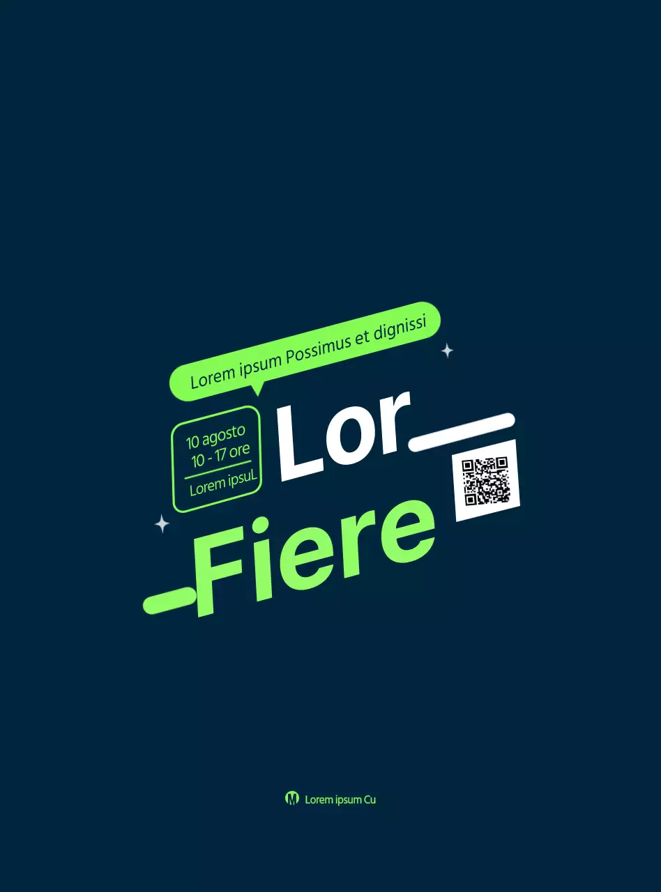 Stile semplice nei colori verde lime e blu navy Comunicare e promuovere le fiere del lavoro