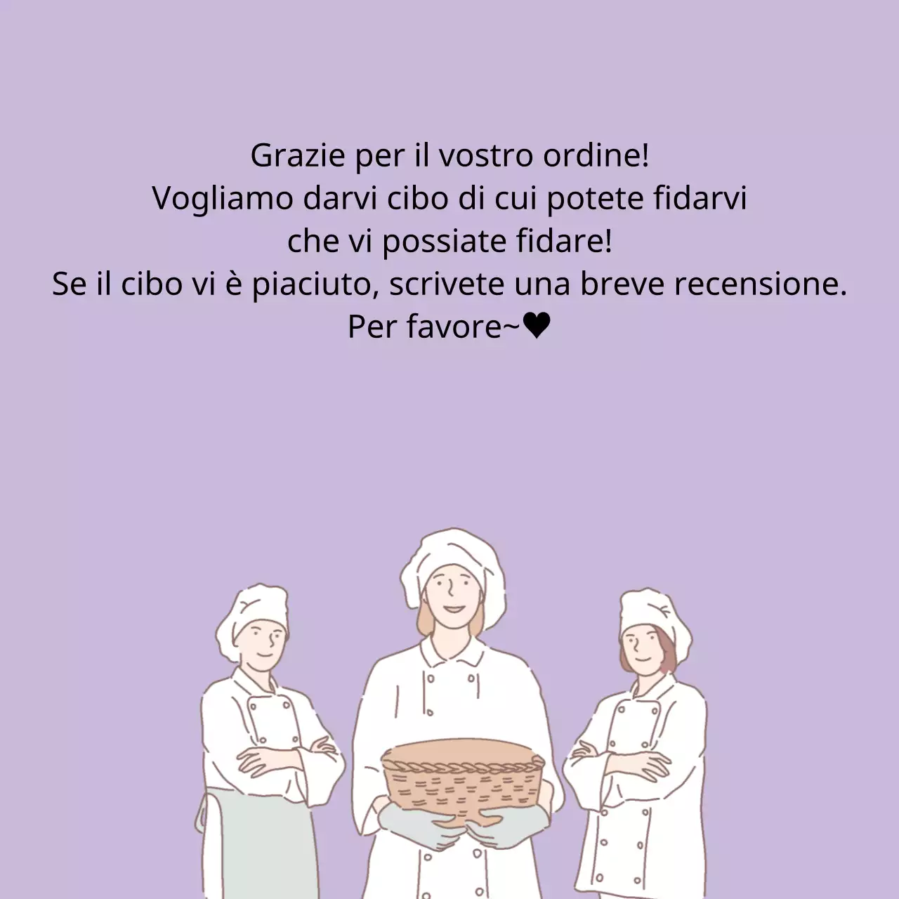 Messaggi di ringraziamento per la consegna