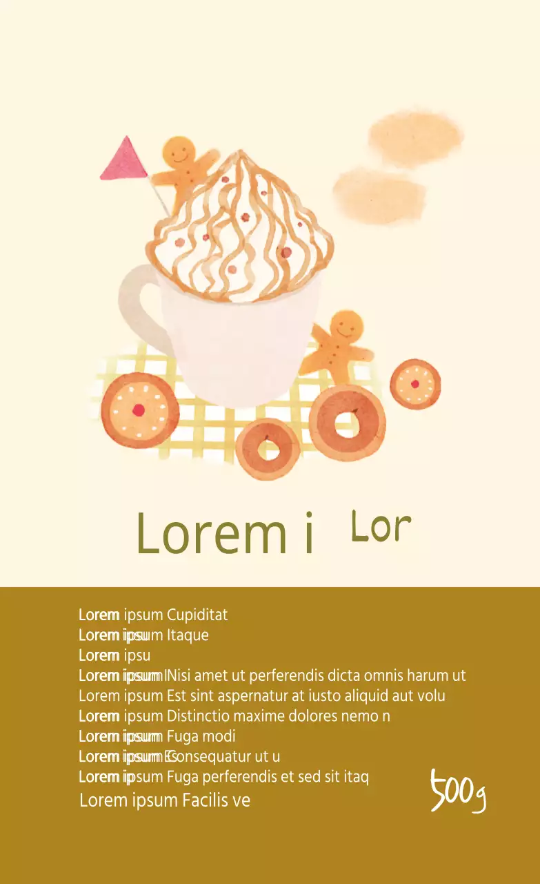 Polvere di latte alla vaniglia illustrata beige avorio