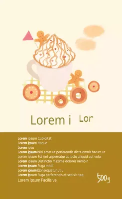 Polvere di latte alla vaniglia illustrata beige avorio