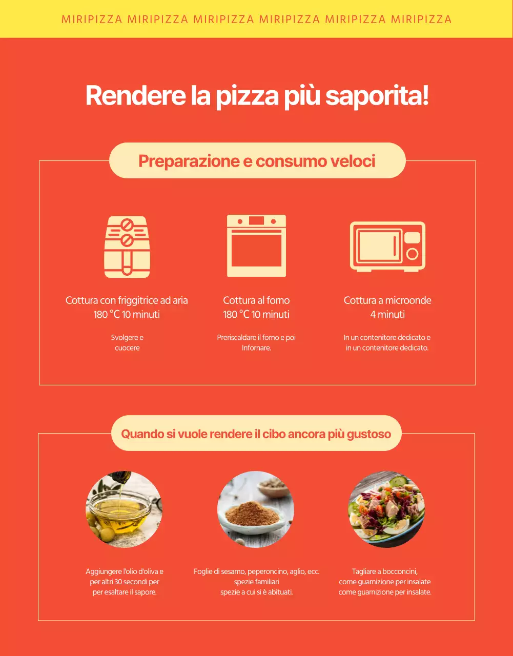 Dettagli di finanziamento per pizza arancione e gomito
