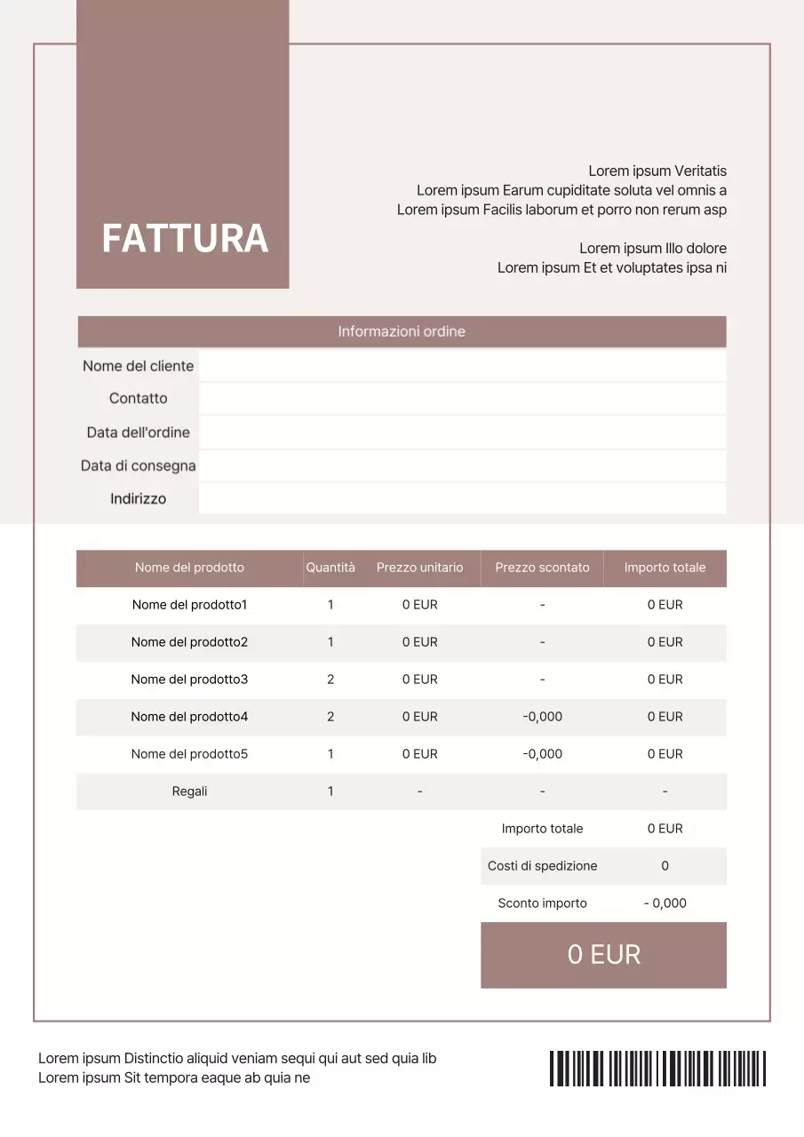 Un ordine con carrello beige