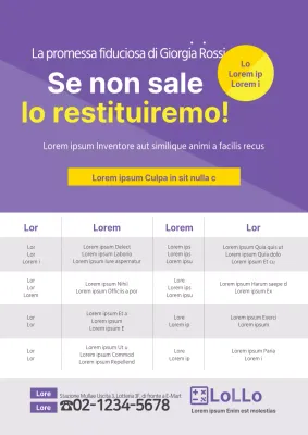 Un semplice pezzo promozionale scolastico viola e giallo