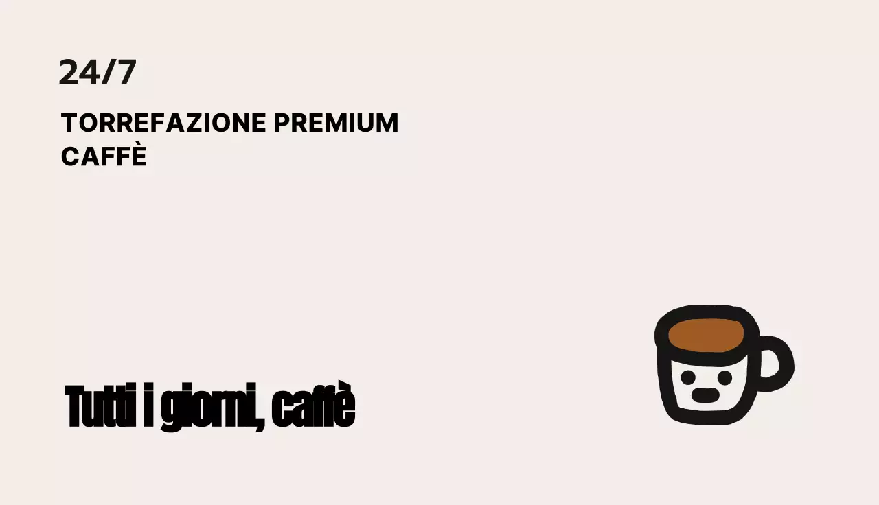 Biglietti da visita per caffè emozionali in beige e marrone