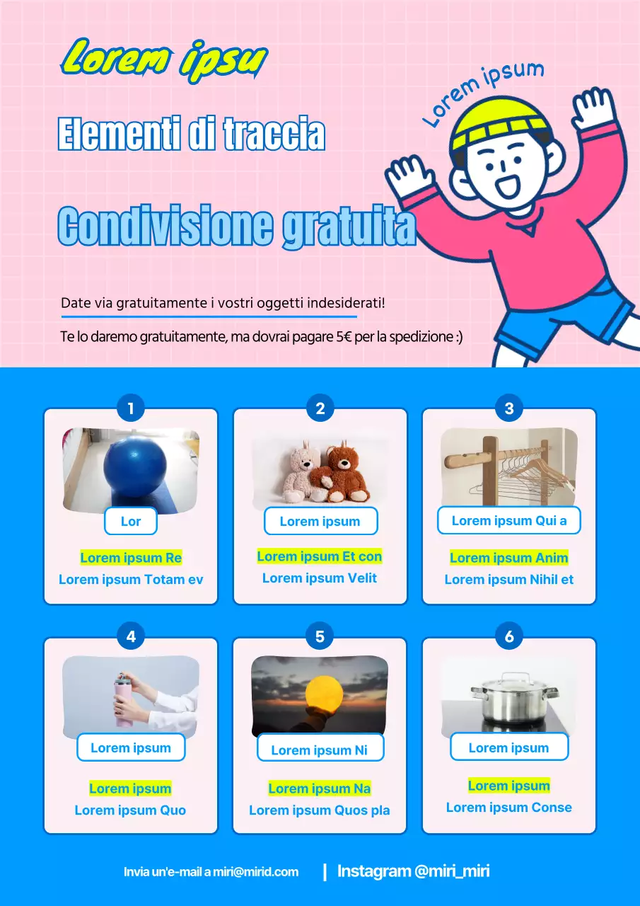 Articoli indesiderati rosa e blu da regalare