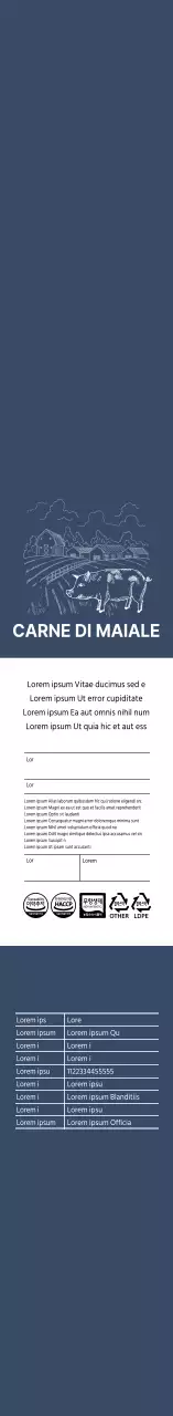 Maiale illustrazione vintage blu