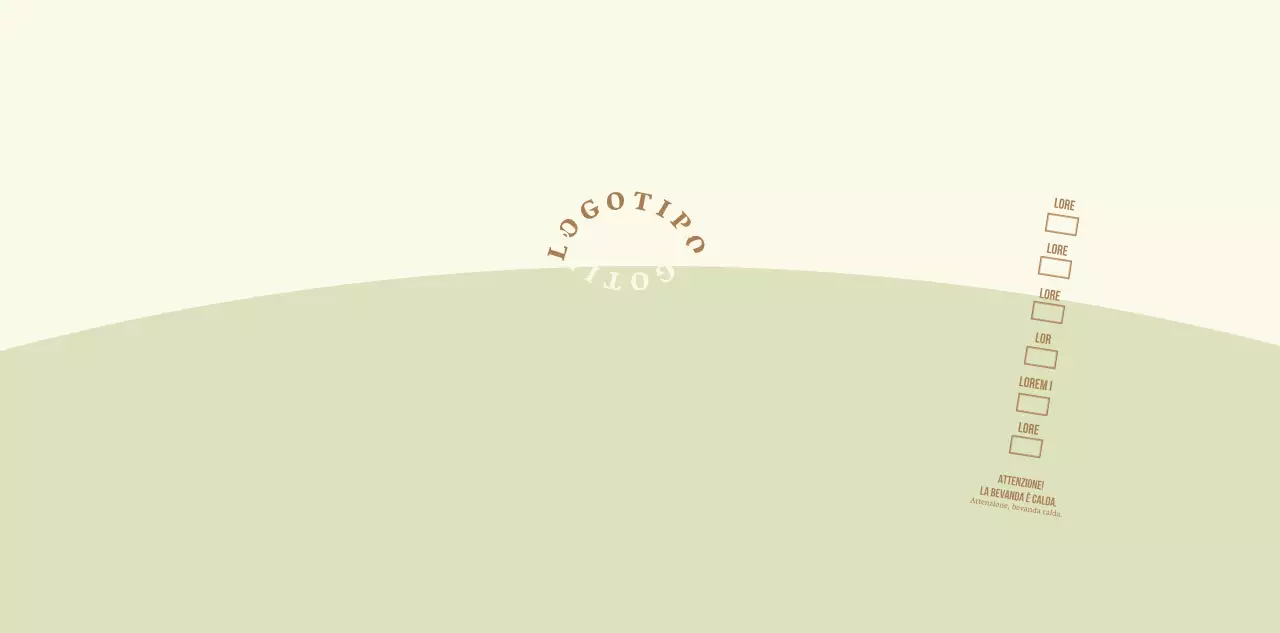 Logotipo di concetto semplice in verde chiaro e giallo chiaro per un caffè