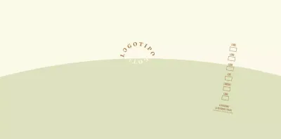 Logotipo di concetto semplice in verde chiaro e giallo chiaro per un caffè