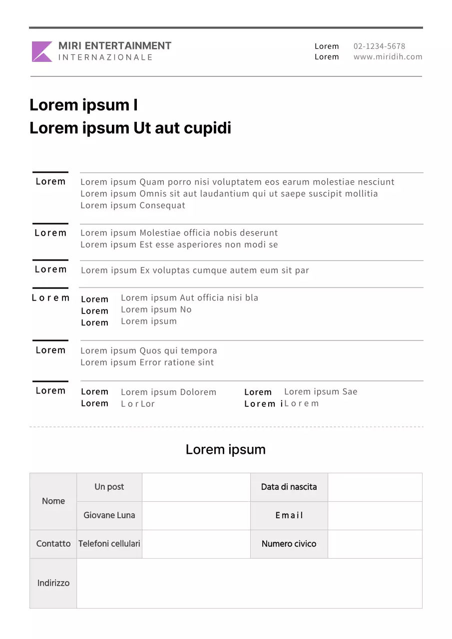 Modulo di richiesta di sponsorizzazione semplice