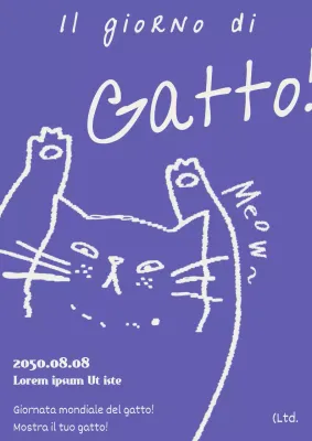 Poster della Giornata del gatto viola