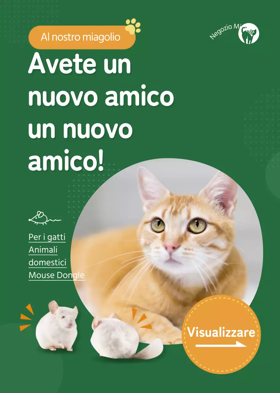 Promuovere l'acquisto di giocattoli e peluche per gatti verdi.