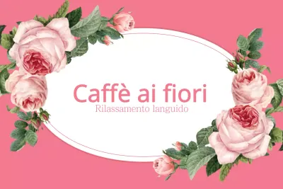 Promuovere un caffè di fiori con una foto di rose rosa