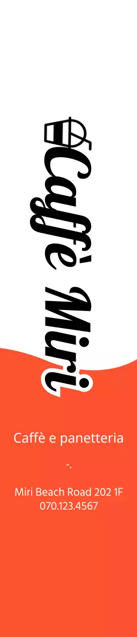 Promuovere un caffè e una panetteria con un concetto semplice in arancione e nero