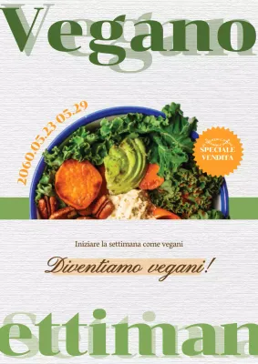 Promuovete una vendita di insalate vegane fresche con texture di carta e verde