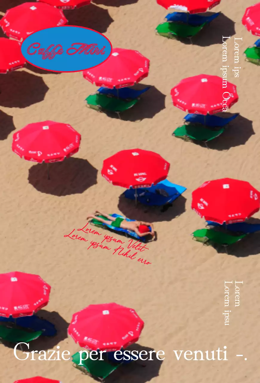 Foto di spiaggia con ombrellone rosso