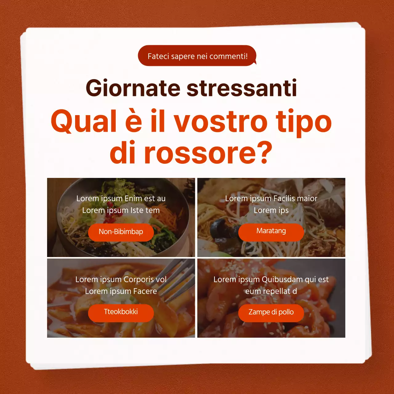 Carta rossa piccante design