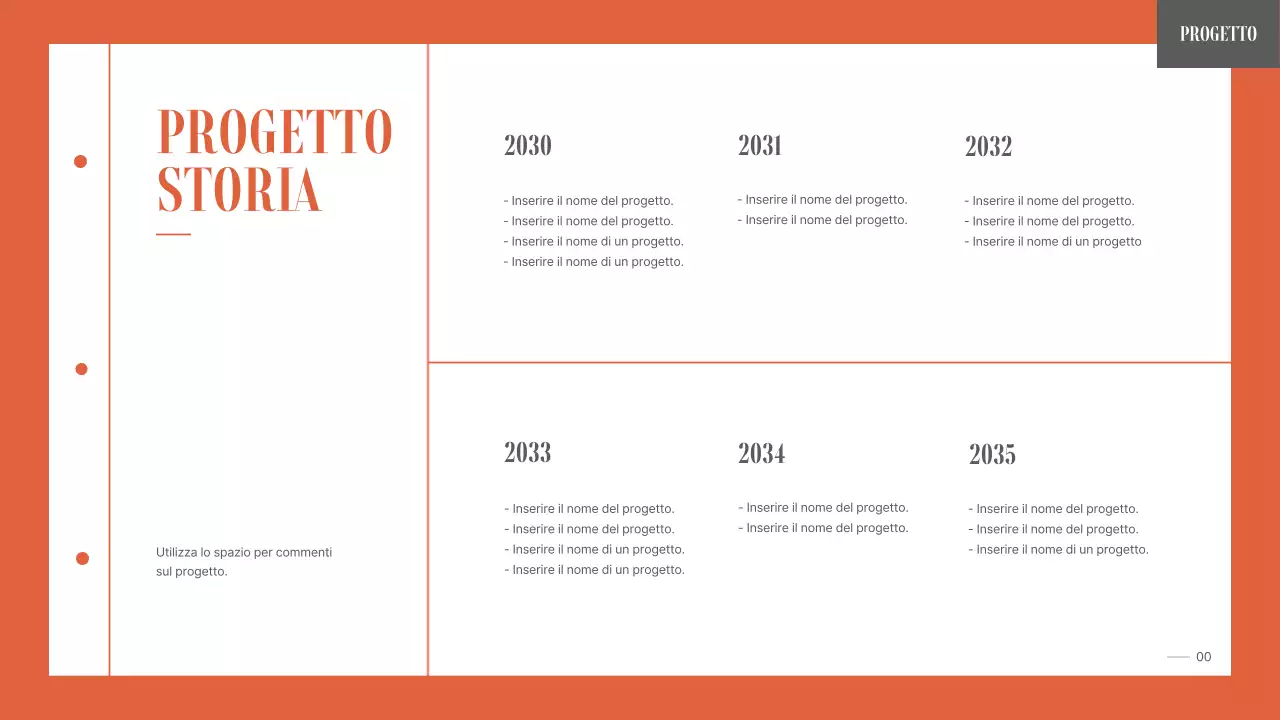 Un portfolio semplice e organizzato per uno studente universitario in arancione