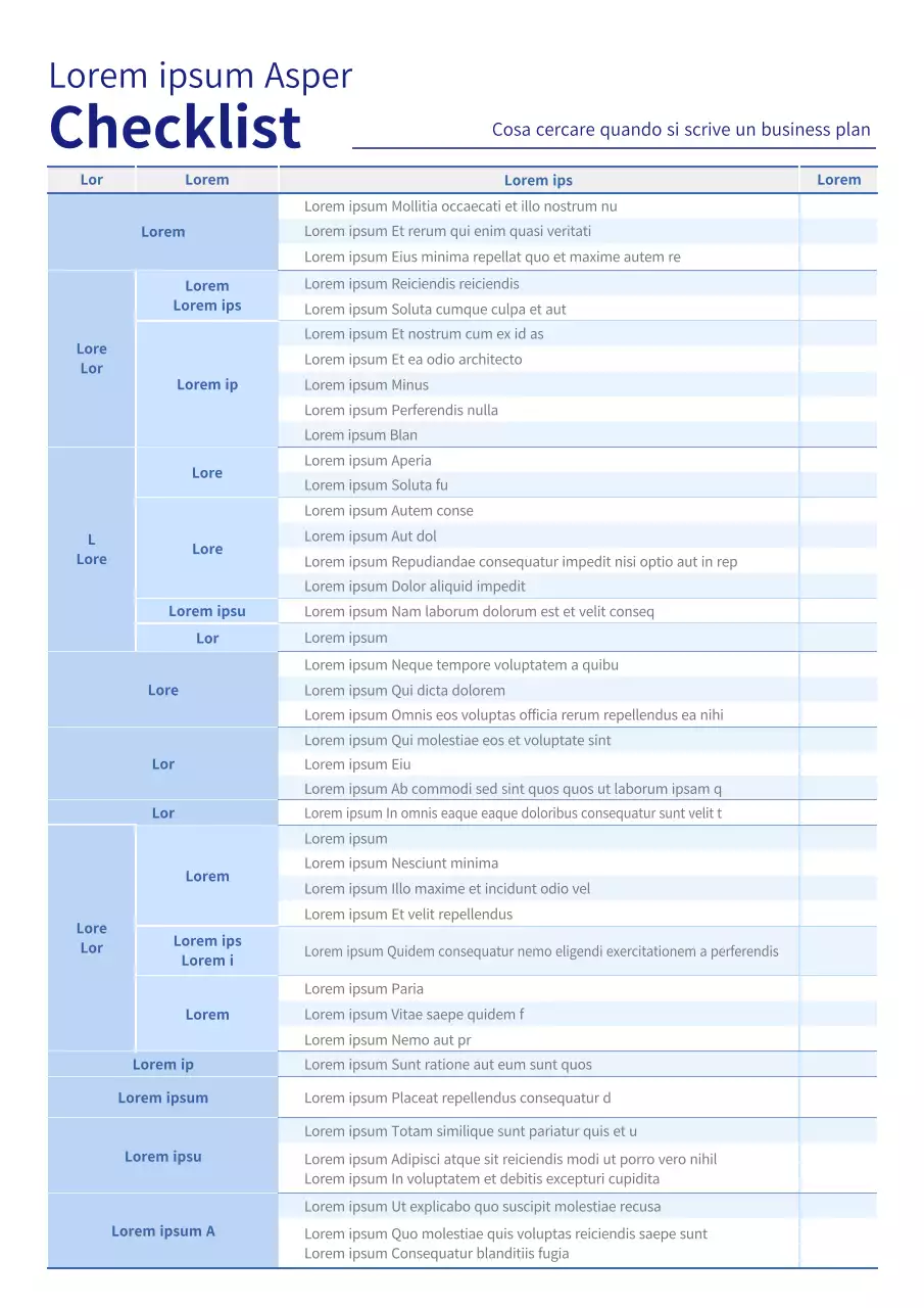 Lista di controllo per la preparazione di un'azienda alla creazione di un parco industriale di colore blu