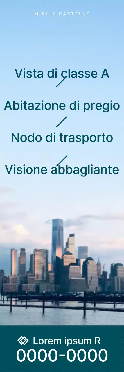 Progettazione di un'offerta di vendita di appartamenti con foto di paesaggi urbani verdi