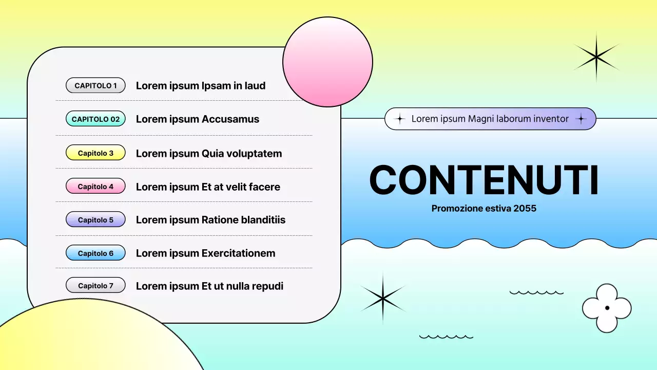 Promozione estiva con forme sfumate dai colori vivaci