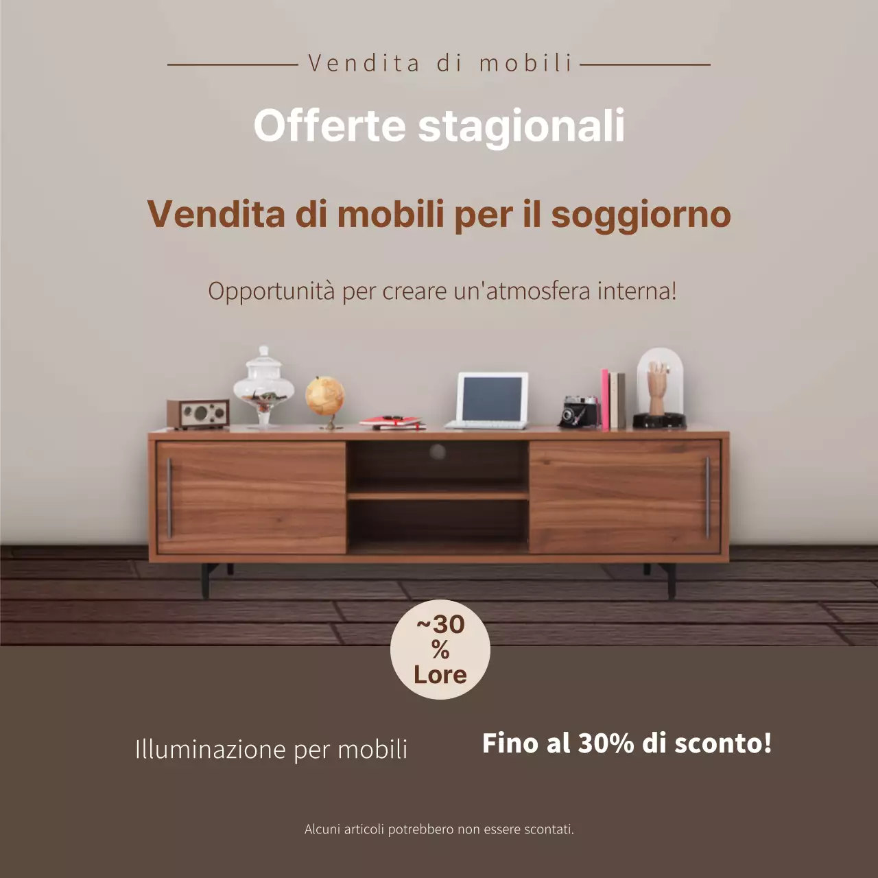 La fotografia di Brown mette in risalto la promozione di un evento di interni di mobili ordinati