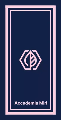 Gakuen Academy Valkyrie su uno sfondo blu navy con una linea di confine rosa