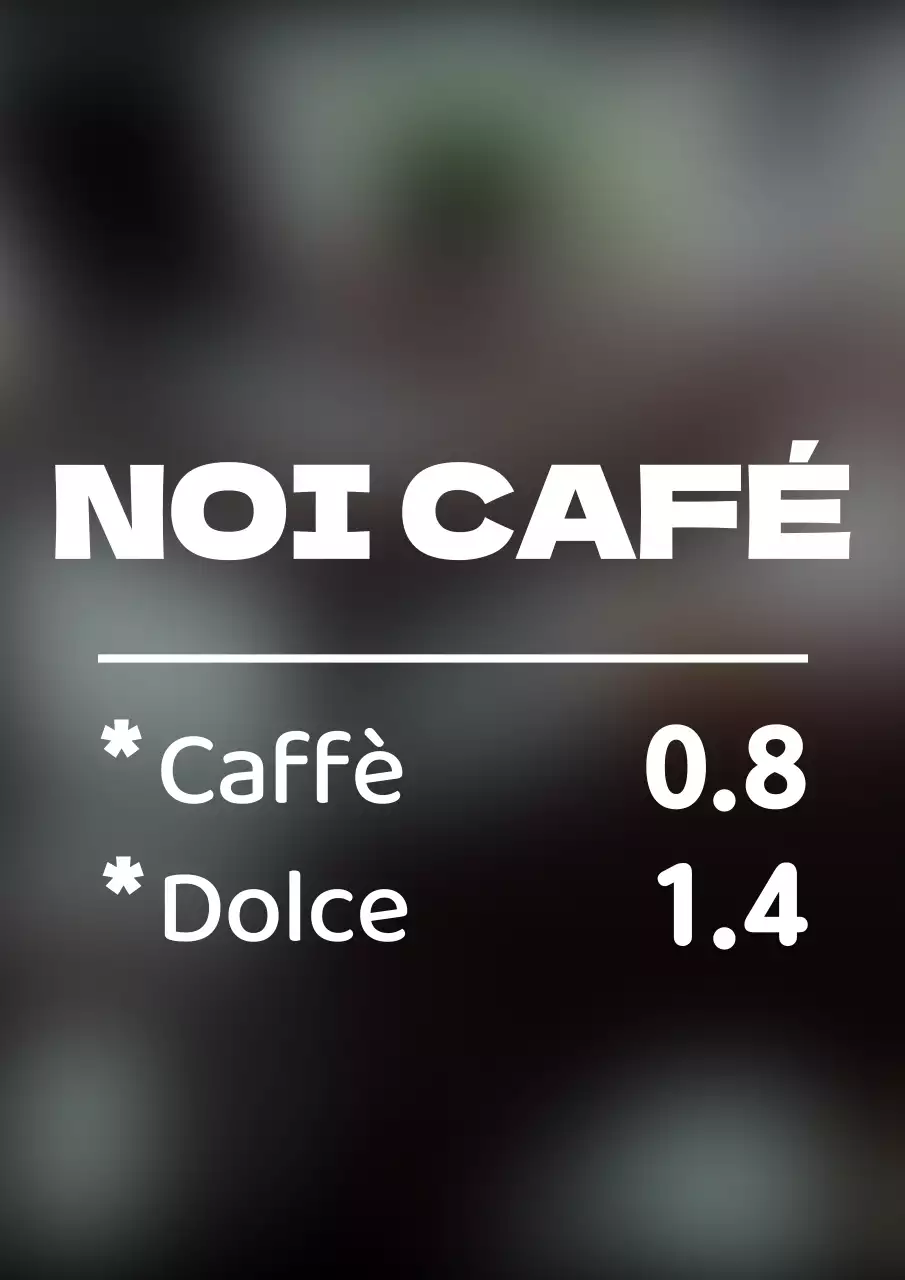 Una semplice lavagna per il menu del caffè con uno stile pulito