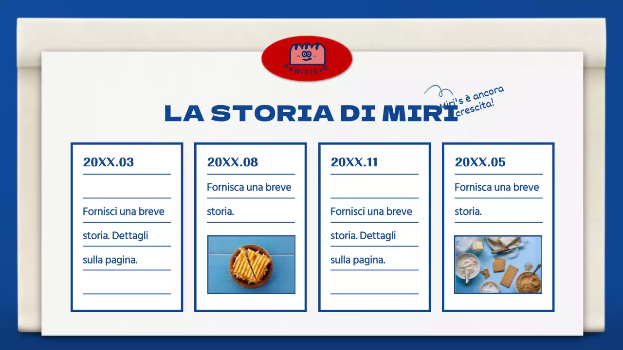 Graziosa cartella per panetteria in blu e marrone