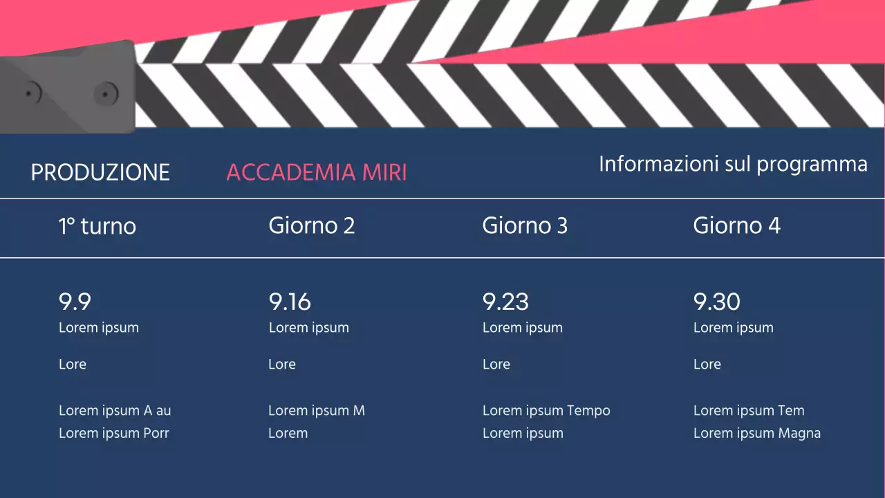 Workshop Cinemaconcept nei toni della marina e del rosa