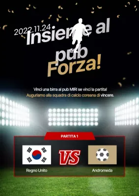 Tifare per la partita con lo sfondo di un campo da calcio