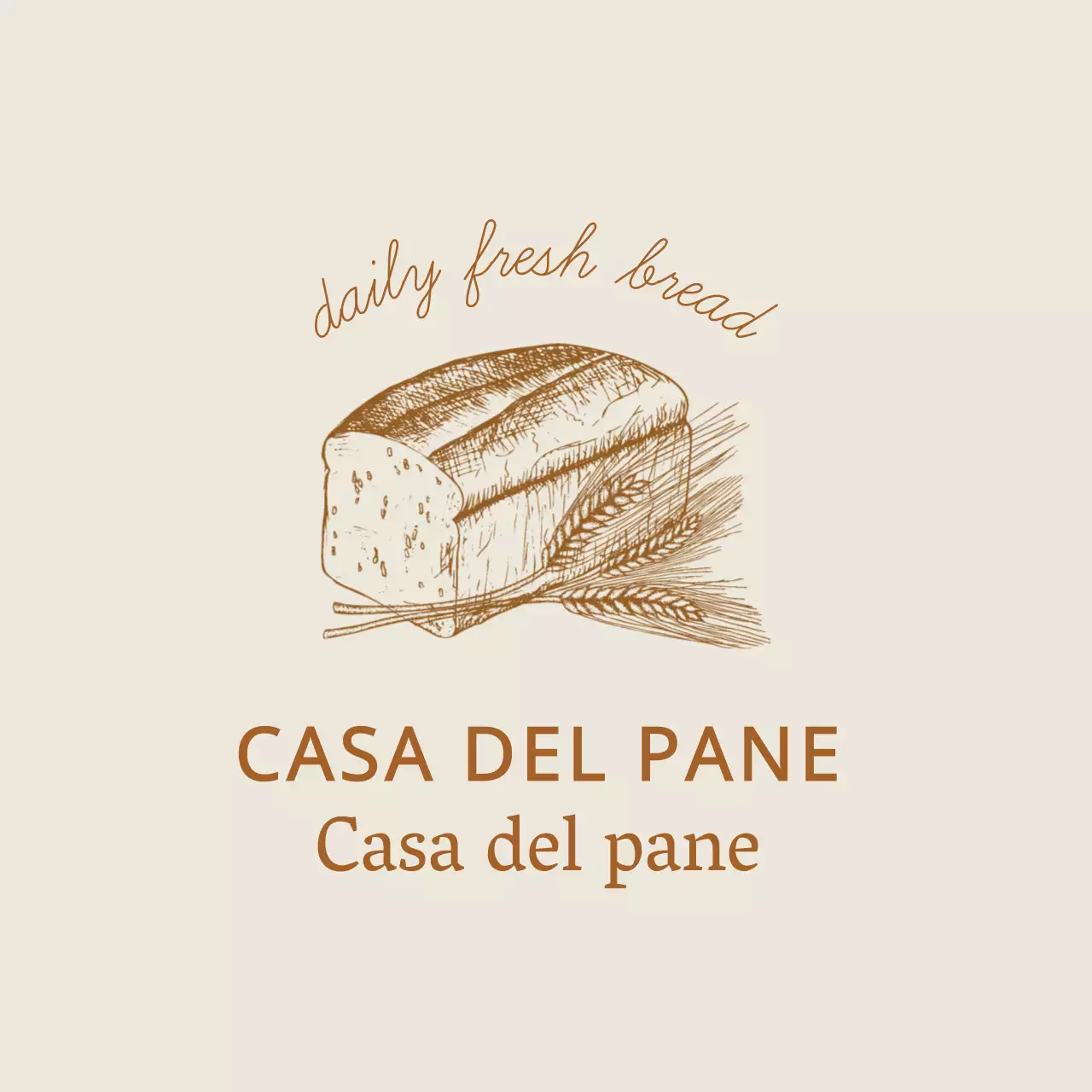 Etichetta da forno illustrata beige avorio