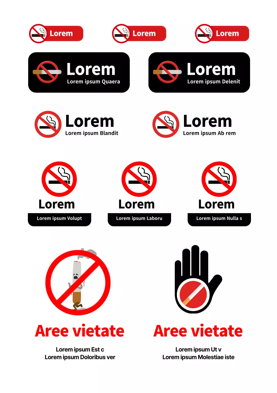 Adesivo bianco semplice No Smoking a mano libera