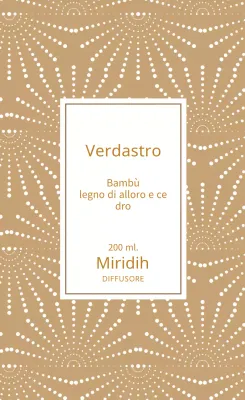 Etichetta diffusore con motivo decorativo beige