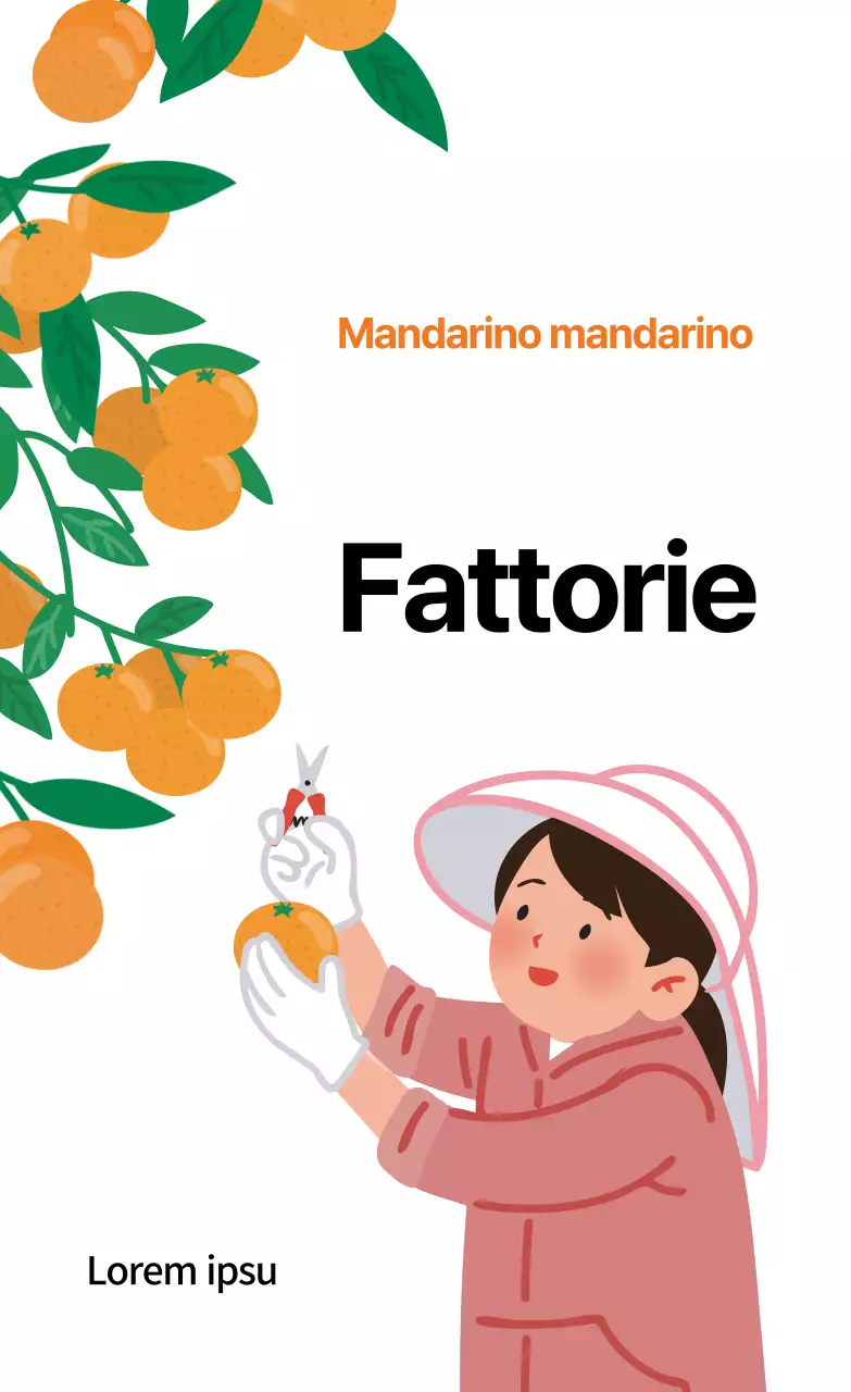 Etichetta di fattoria con illustrazione arancione