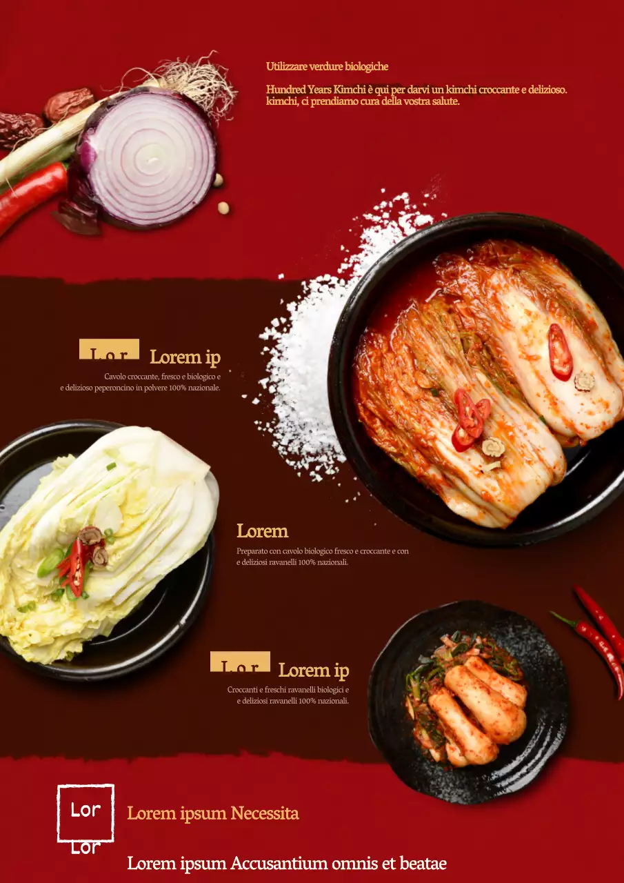 Volantino del menu di un ristorante di ramen in rosso.