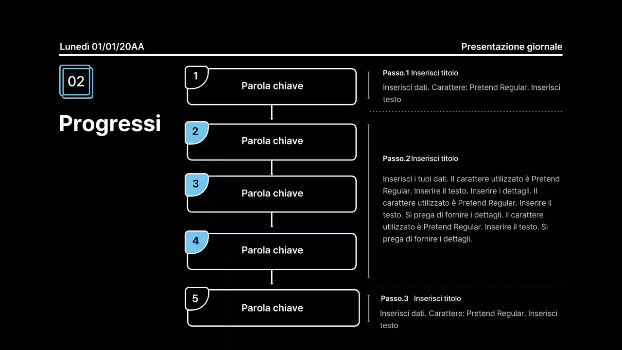Presentazione che attira l'attenzione con linee decise in un concetto di giornale su sfondo nero