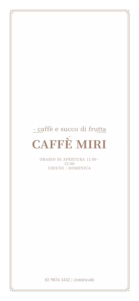 Una guida alla lavagna del menu del caffè in bianco e marrone, in stile cornice di classe
