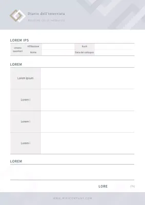 Registro dei colloqui di documentazione aziendale grigio semplice