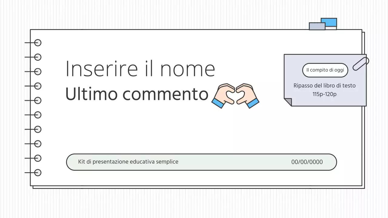 Kit di presentazione educativa concettuale e pulita in bianco e colori accesi