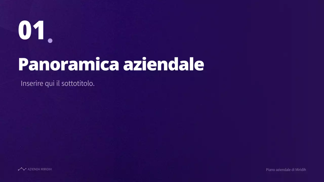 Piano aziendale con concetto di gradiente viola