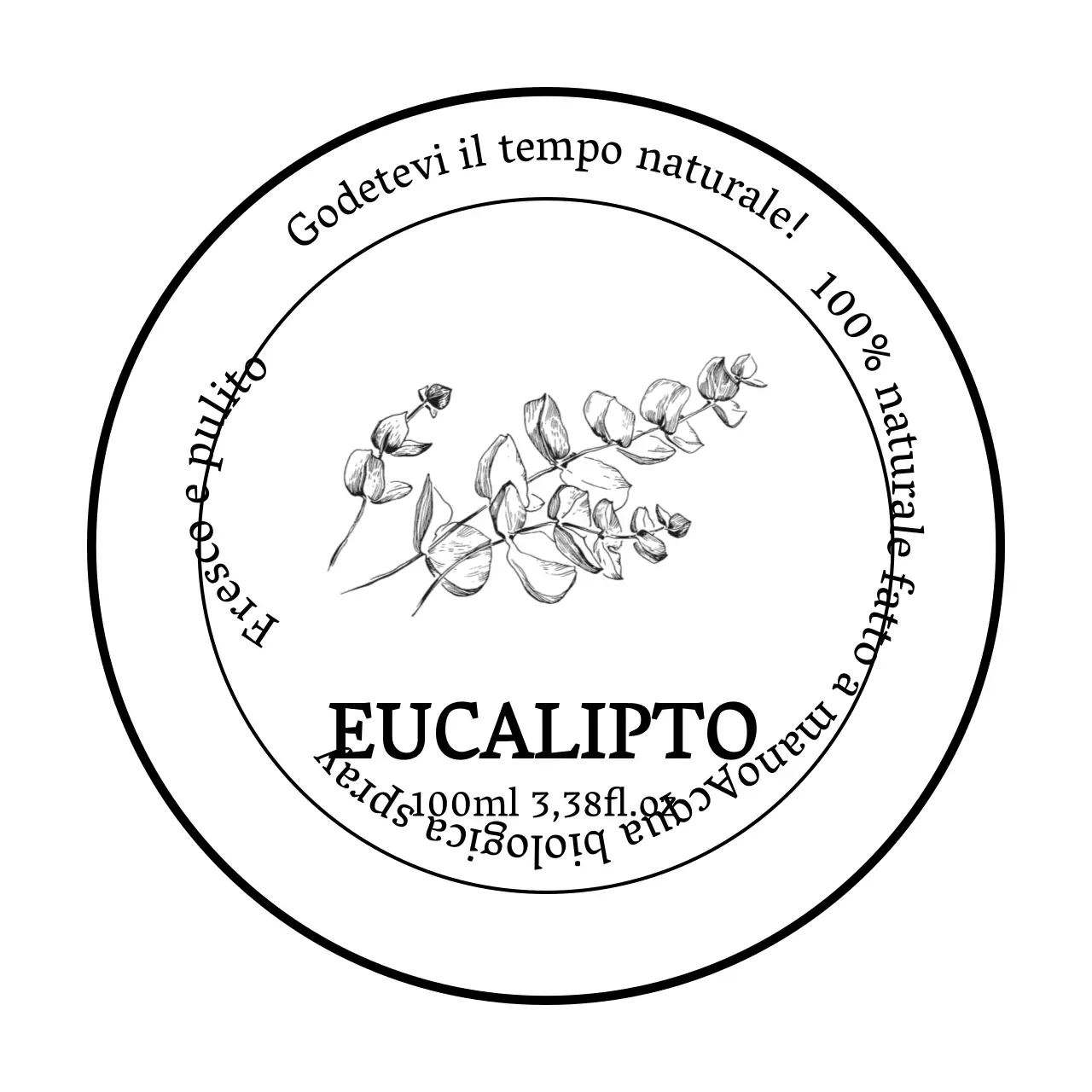 Etichette per l'igienizzazione delle mani all'eucalipto