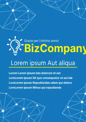 Poster promozionale per festa aziendale semplice, blu e giallo