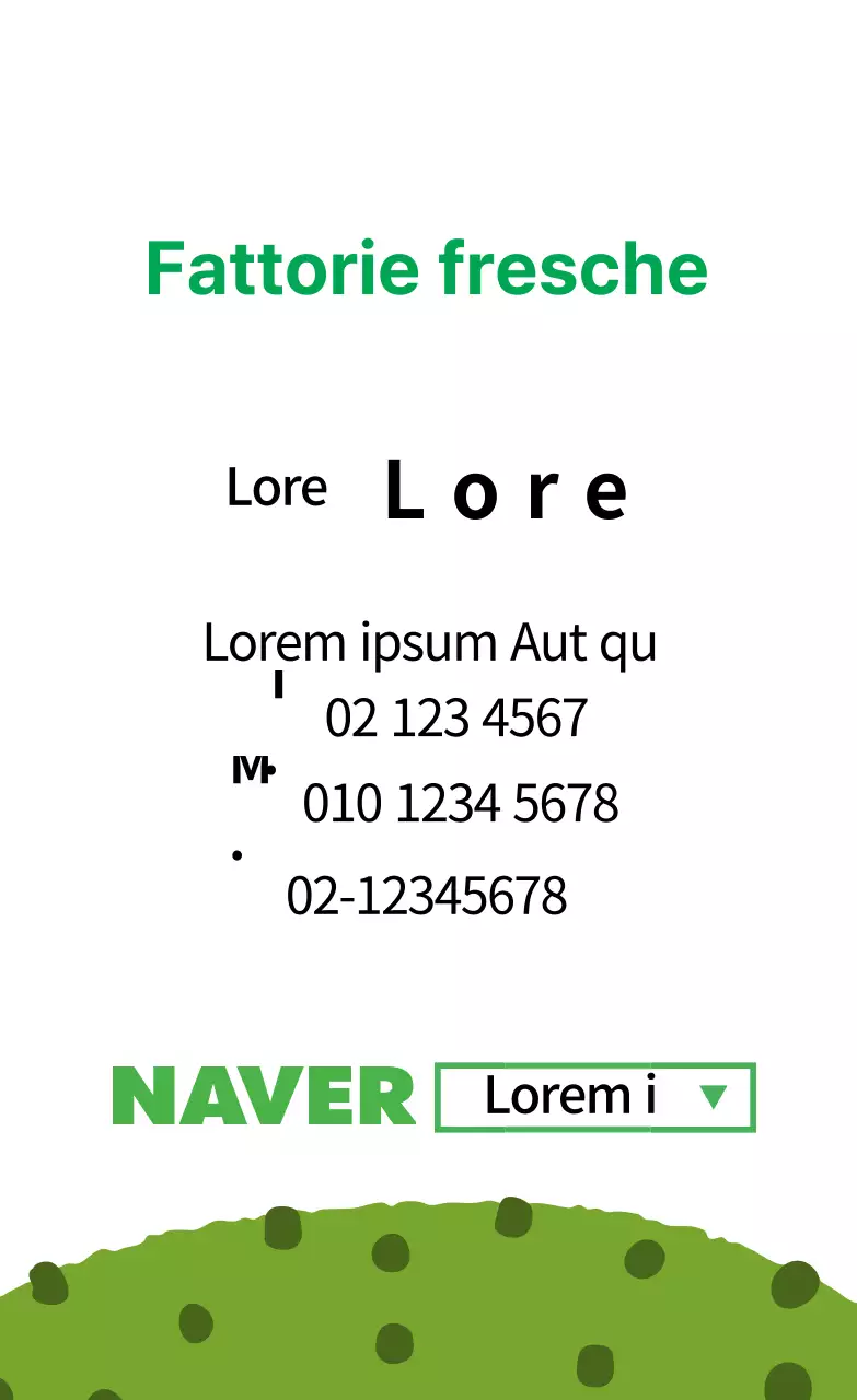 Illustrazione verde di una simpatica etichetta di una fattoria