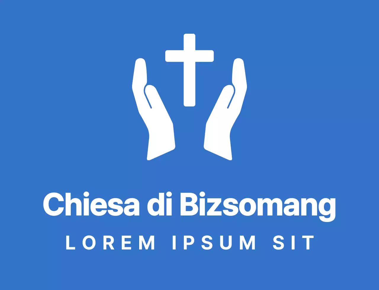 Maglietta semplice e pulita con logo in stile ritiro invernale della chiesa in blu e bianco