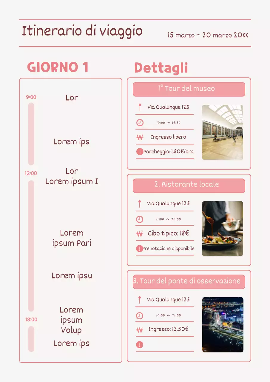 Semplice agenda da viaggio MBTI Tipo F con sfondo avorio